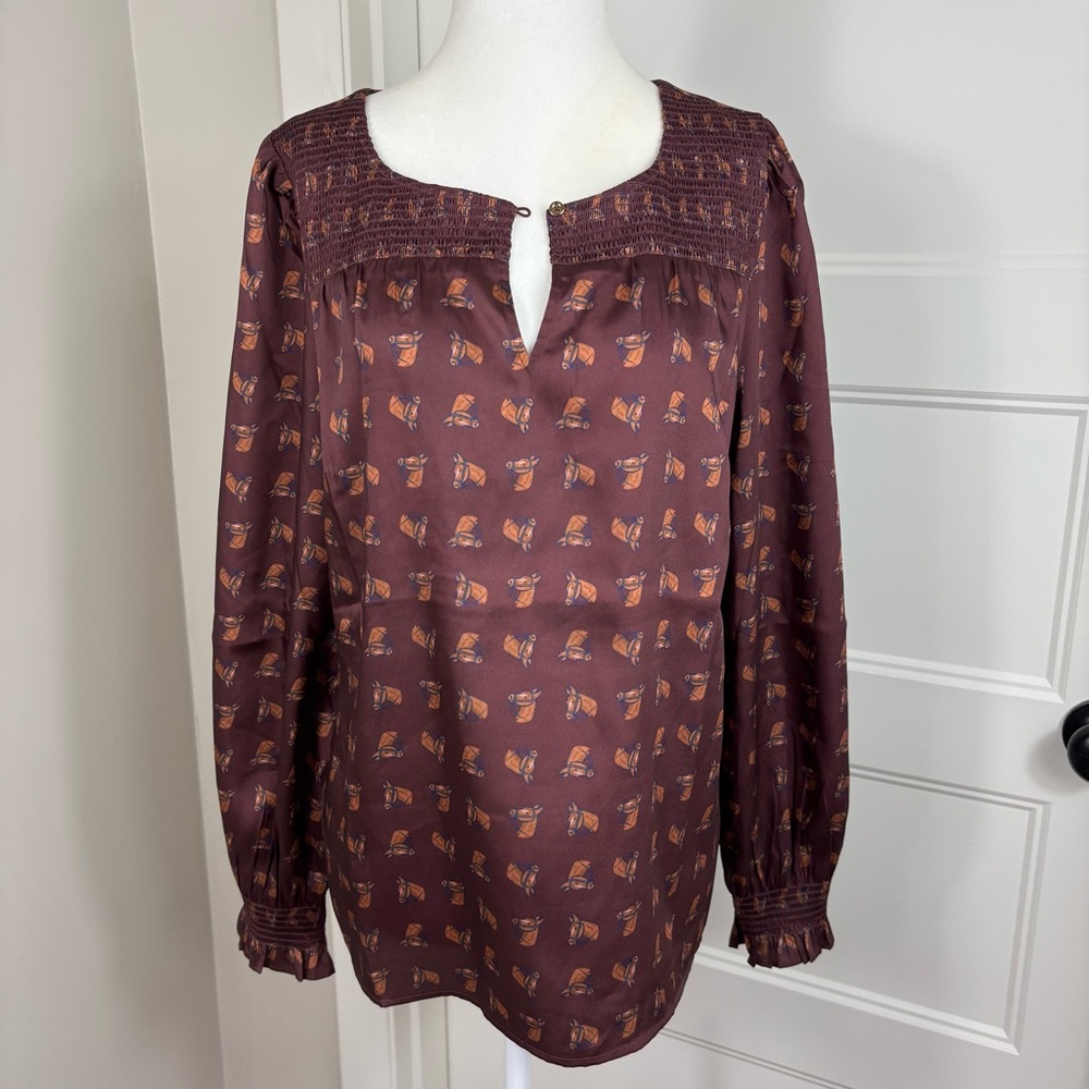 Talbots Equestrian Blouse Size M